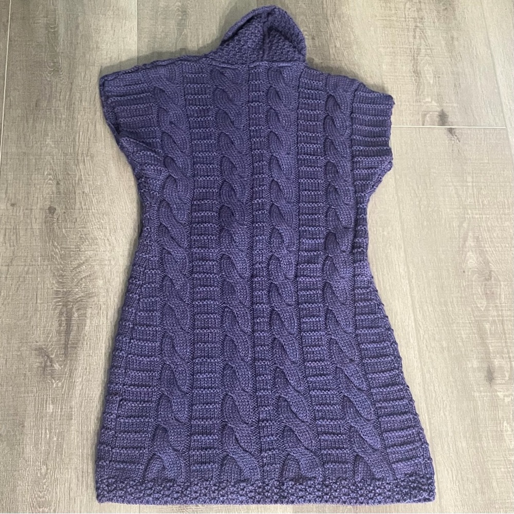 British Wool Naturally JM Cooper Cardigan Arran Buckle Cable KnitWear Purple S - Picture 5 of 13